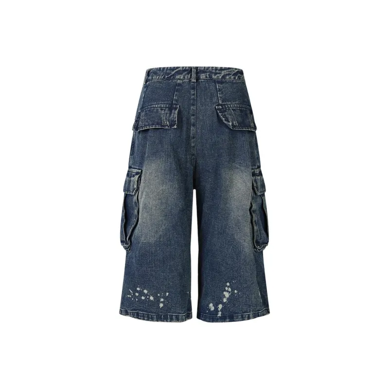 VERAF CA Denim Shorts Unisex Vintage Blue-1