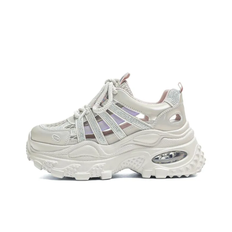 JOSINY Abrasion Resistant Slip Resistant Low Top Chunky Sneakers Women's-5