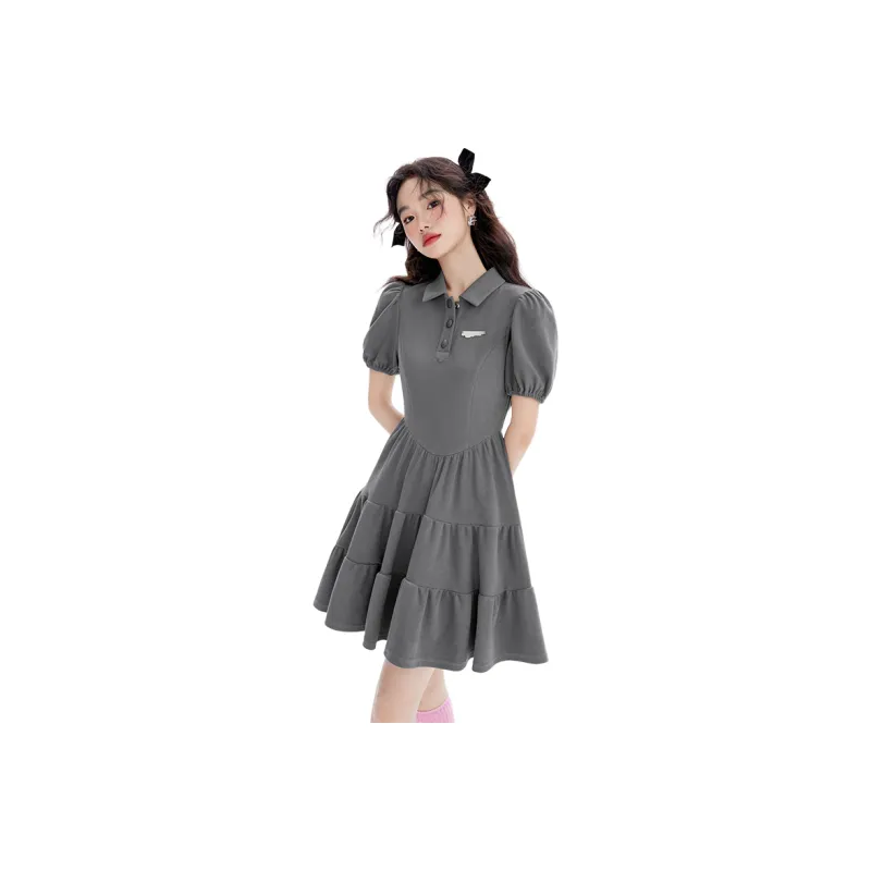 GUAILILUOLI Short Sleeved Dress Women's-3