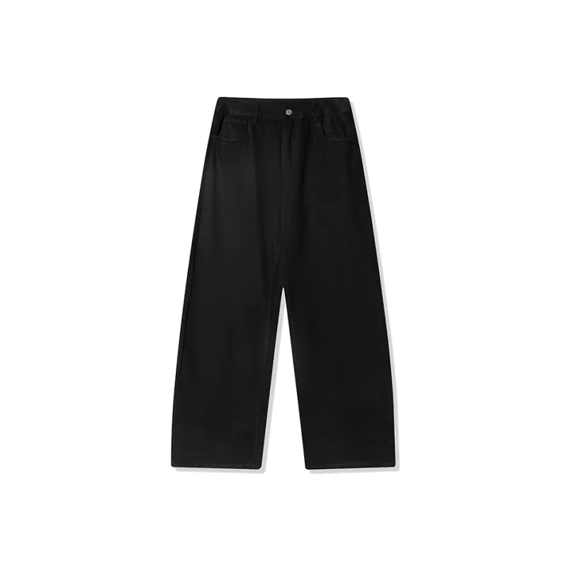 LANGWEIZHE Basic Versatile Fashion Draping Pants Loose Trendy Solid Color Casual Pants Unisex-7