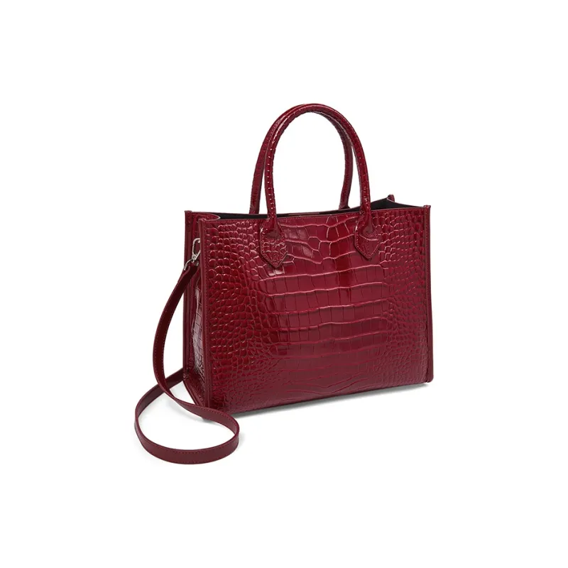 Old Man's Head Top Grain Cow Leather Tote Shoulder Bag, Crossbody Bag, Handbag Regular Women's Black/Red/Brown-11