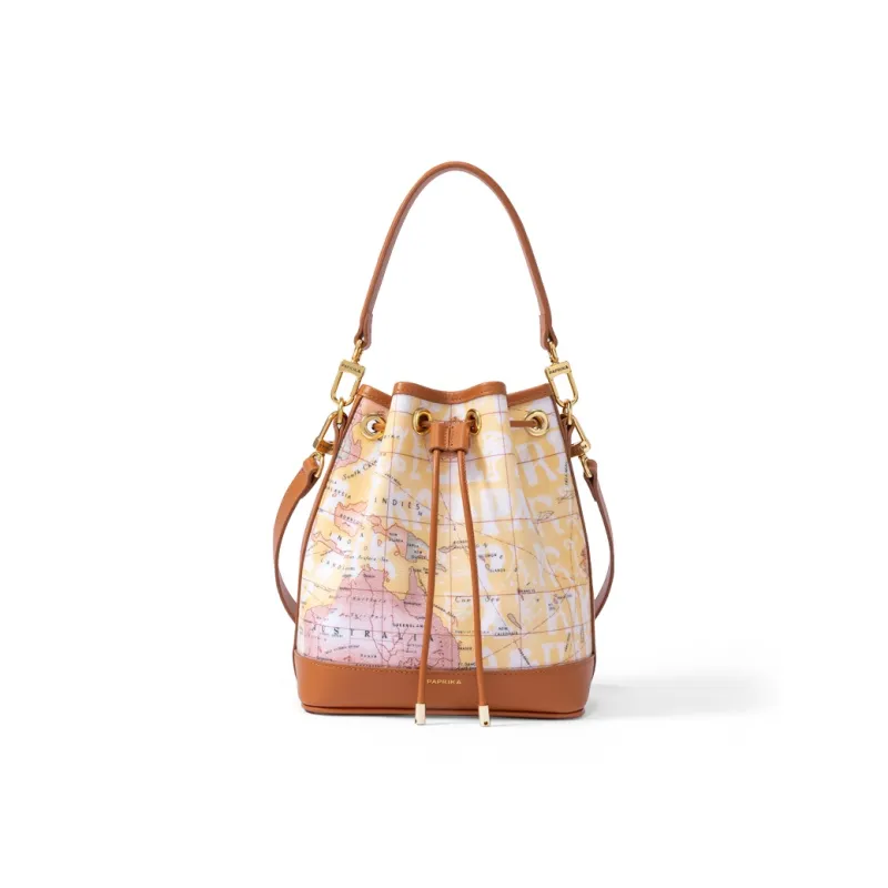 PAPRIKA Cow Leather Crossbody Bucket Handbag Women's Multicolor-6