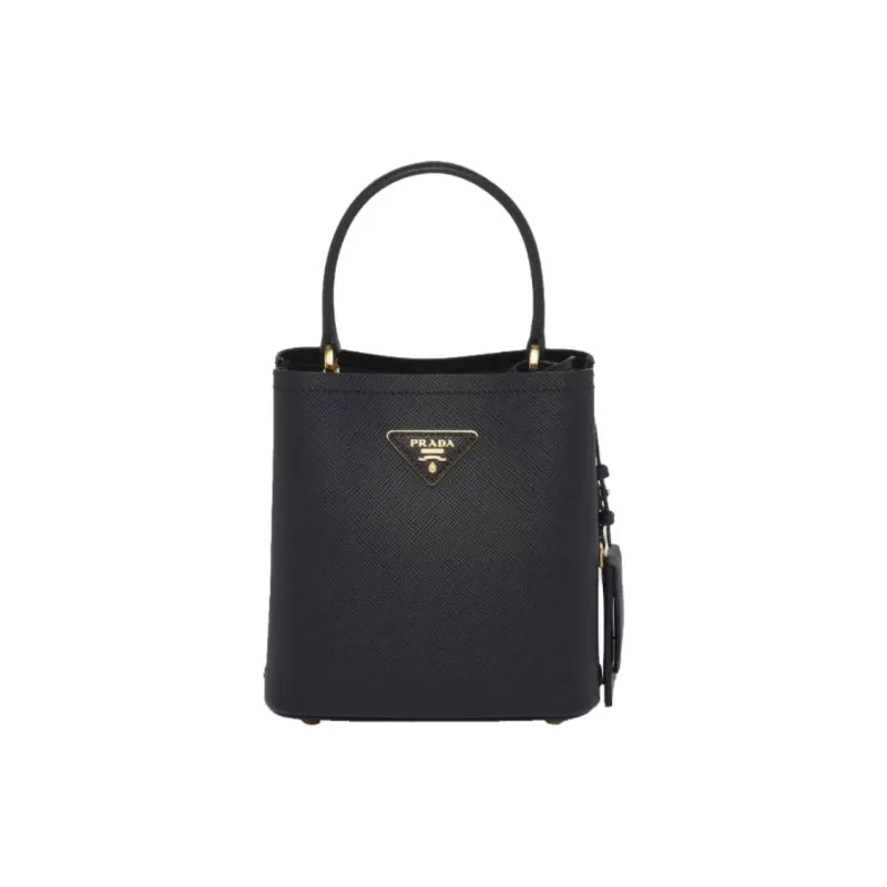 PRADA Calfskin Handbag Trumpets Unisex Black-0