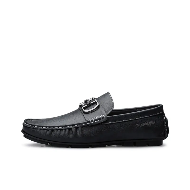 XIMO BULL Men's Casual Shoes Men Low Top Black/Brown-0