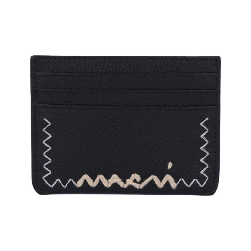 MARNI Design Card Holder Men's Black & White-0