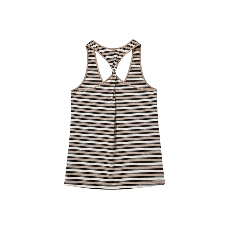 SINBOS Tank Tops Women's Coffee Stripes-1