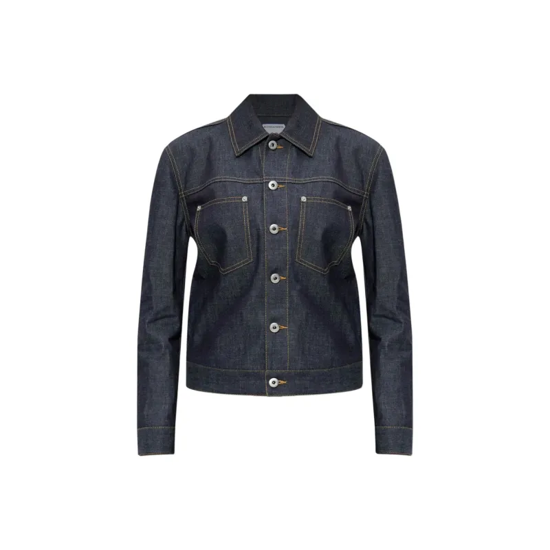 Bottega Veneta Denim Jacket Women's Charcoal Black-0