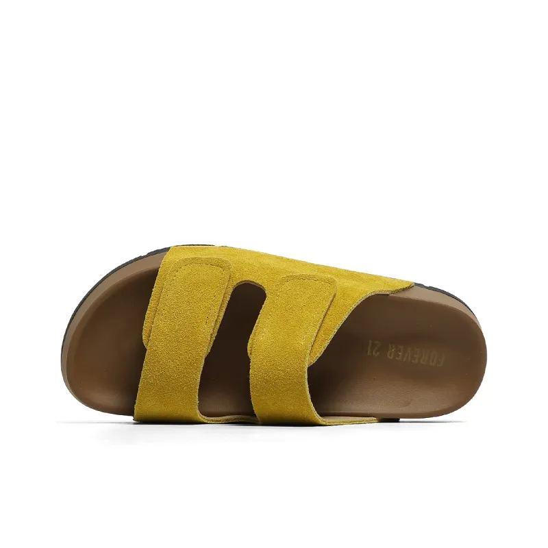 FOREVER 21 Slip Resistant Odor Resistant Abrasion Resistant Slide Slippers Women's Yellow-3