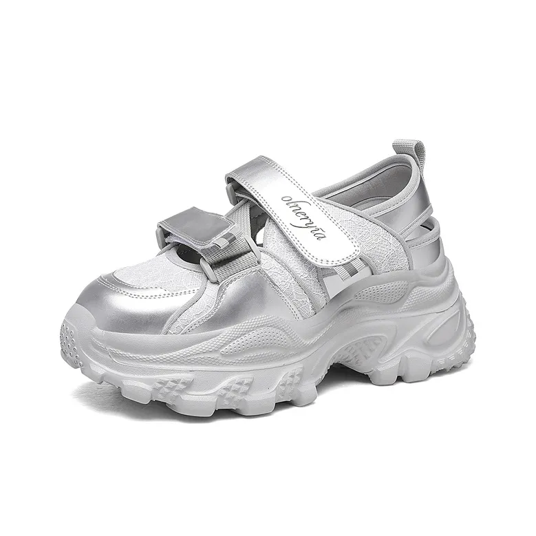 Golden Silk Rabbit Low Top Chunky Sneakers Women's-8