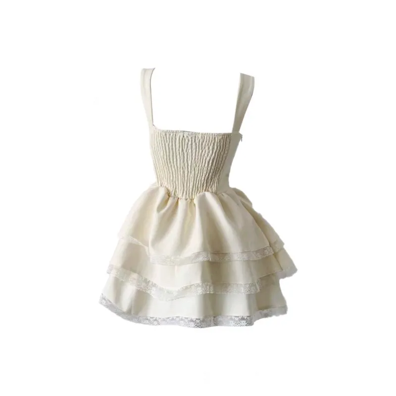 PZGE Slip Dresses Women's Puffy Cake Camisole Dress-1