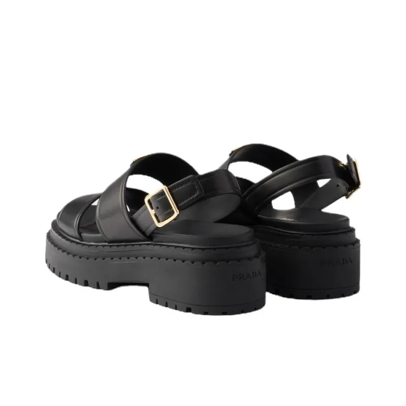PRADA One Strap Sandals 5.5cm Women's Black-2