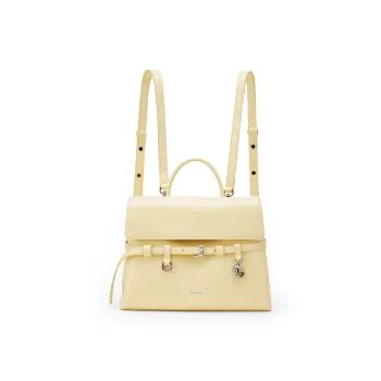 MCMIKO Cow Leather Backpack Regular Women's Cheese Yellow