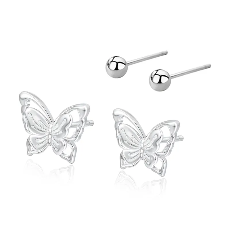 Central Fashion 925 Sterling Silver Stud Earrings Women's Gold-13