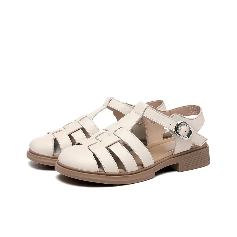 Golden Silk Rabbit Roman Sandals Women's-7