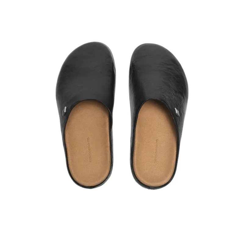 TERRA INCOGNITA Rubber Sole Abrasion Resistant Closed Toe Slippers Unisex Texture Black-2