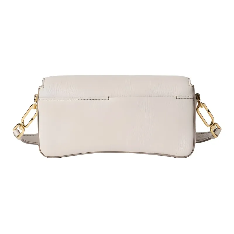 Ecco Cow Leather Handbag Shoulder Bag Small Size Women's Taupe-1