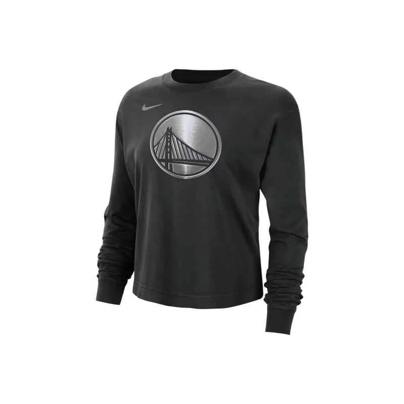 Nike Golden State Warriors Courtside Women's Nike Nba Shine Boxy Long Sleeve T Shirt-0