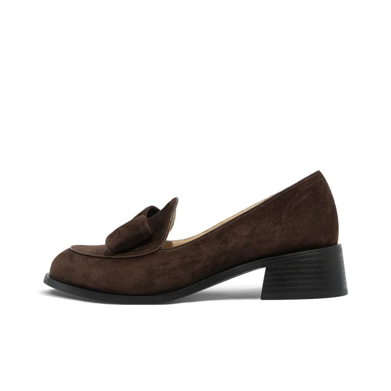 Lily Wei Caramel Custard Loafers Women's Dark Coffee-0