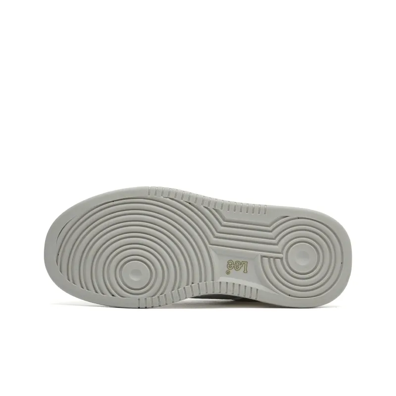 Lee White Sneakers Slip Resistant Low Top Skateboard Shoes Men's White Gray-4