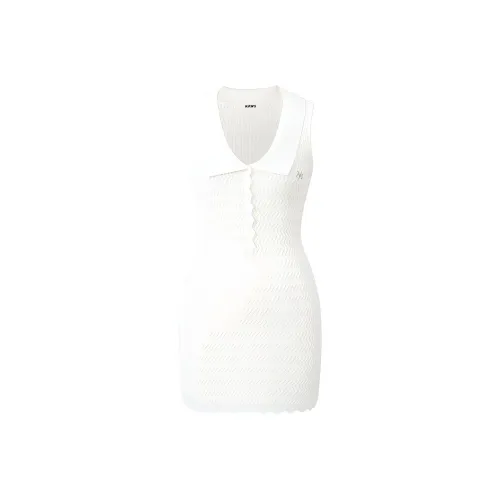 NAWS Spring Summer Green Purple Sandglass Sleeveless Dress Women's