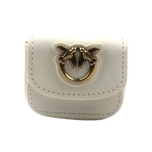 PINKO SIMPLY Cow Leather AIRPODS Earphone Case Shoulder Bag Crossbody Bag Mini Women's White