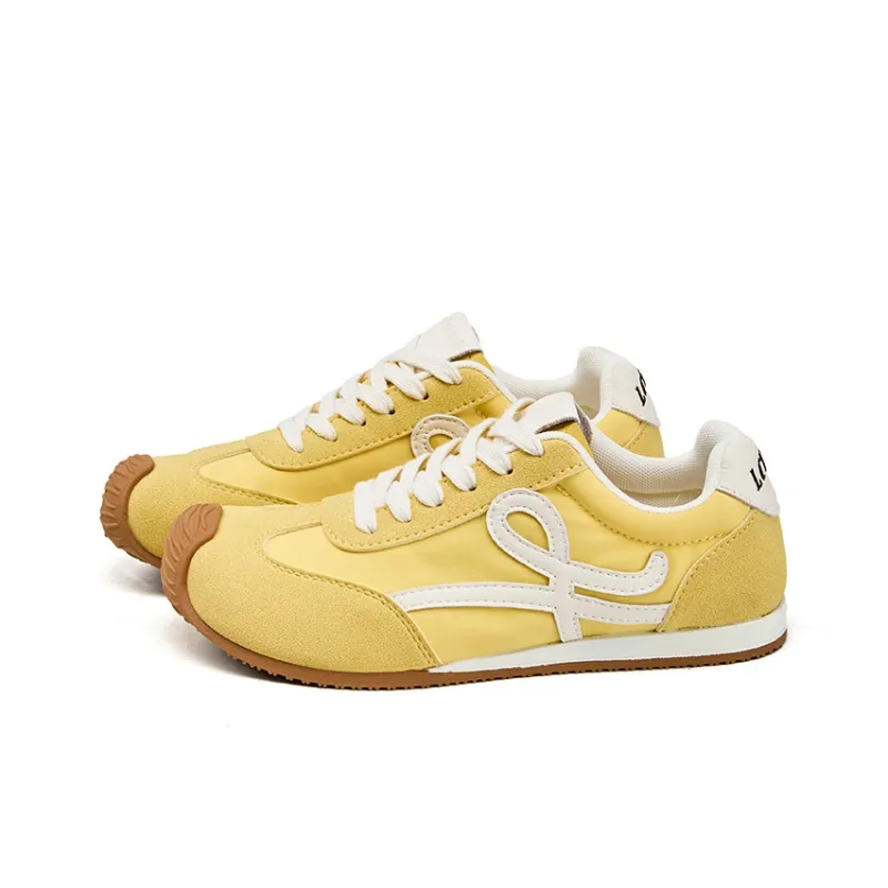 La Chapelle Abrasion Resistant Low Top Casual Shoes Women's Yellow White-1