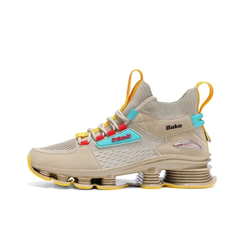 BAKE Shock Absorbers Slip Resistant Breathable Mid Top Casual Shoes Men's
