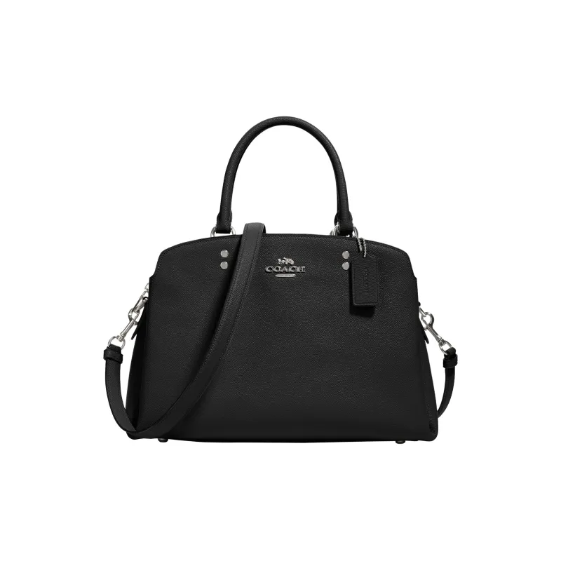 COACH Lillie Genuine Leather Shoulder Bag, Crossbody Bag, Handbag Tubas Women's Black-0