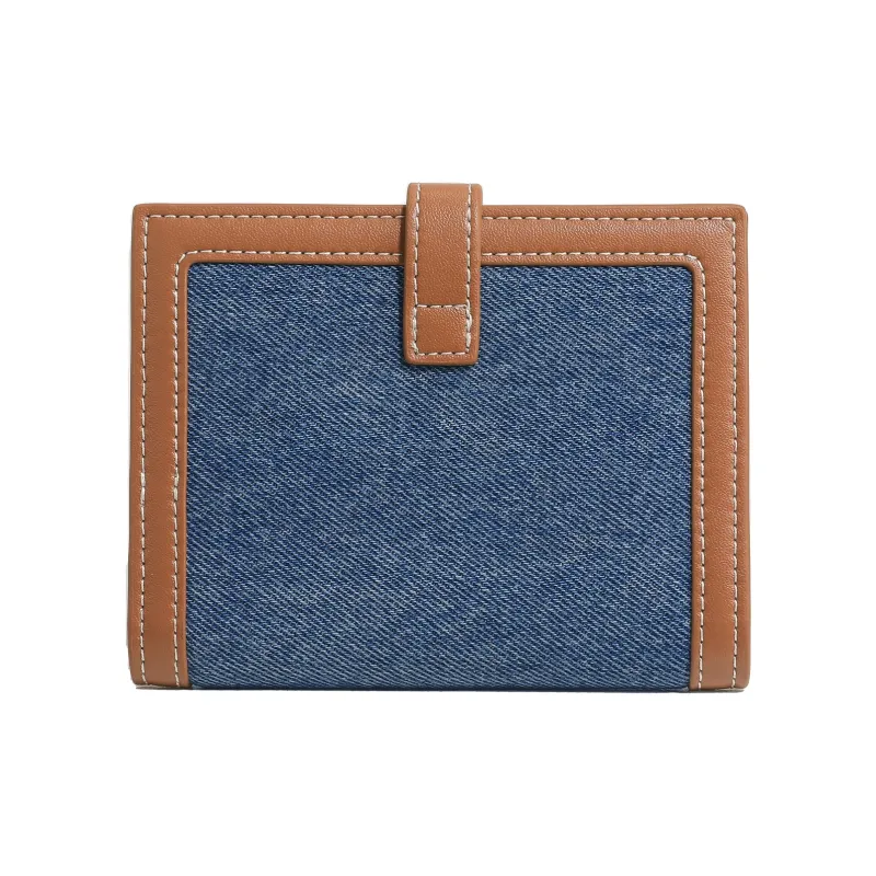 Miao Di Fabric Anti Skimming Wallet Women's Denim Blue-5