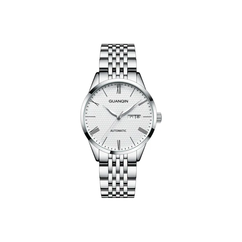 GUANQIN Automatic Mechanical Movement Stainless Steel Watchband Watch Men's Watches White Dial-0