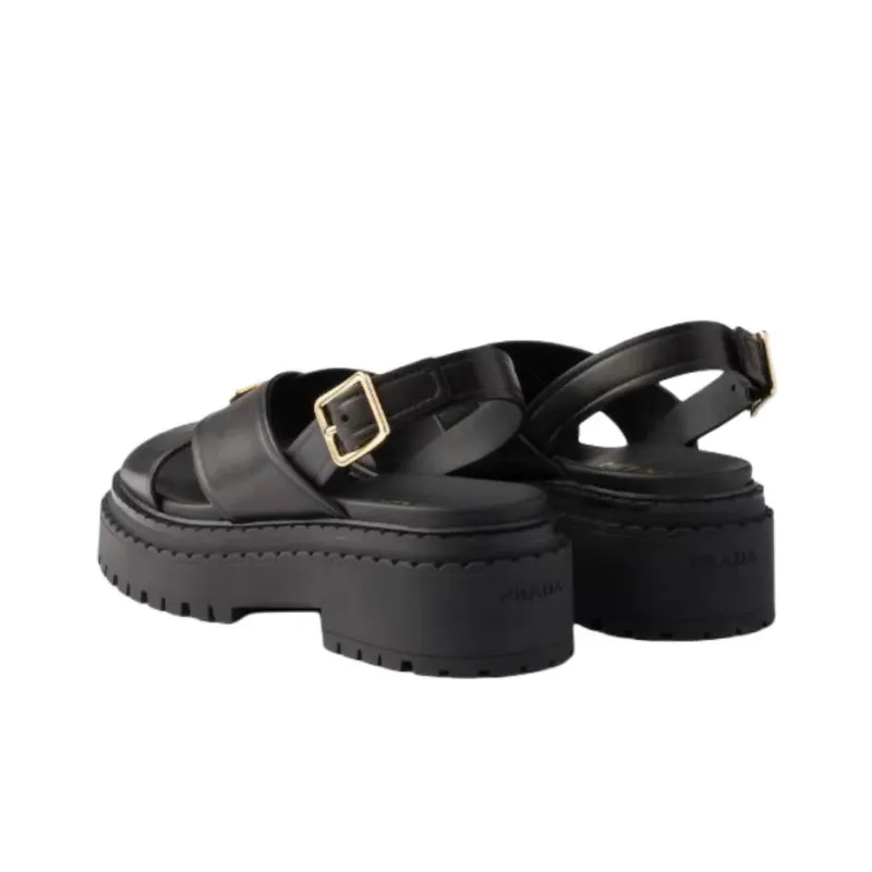PRADA One Strap Sandals 5.5cm Women's Black-3