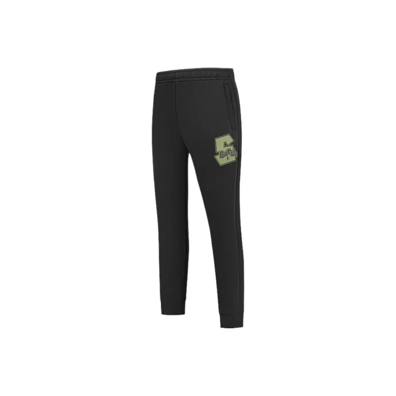 QIAODAN Basketball Collection Knitted Sweatpants Men's Black-0