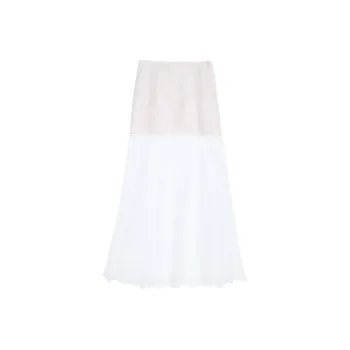 ZAZN Casual Long Skirt Women's White