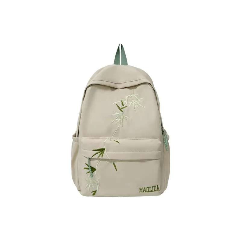 Parker Bear Composite Cloth Backpack Unisex Khaki/Black/White-6