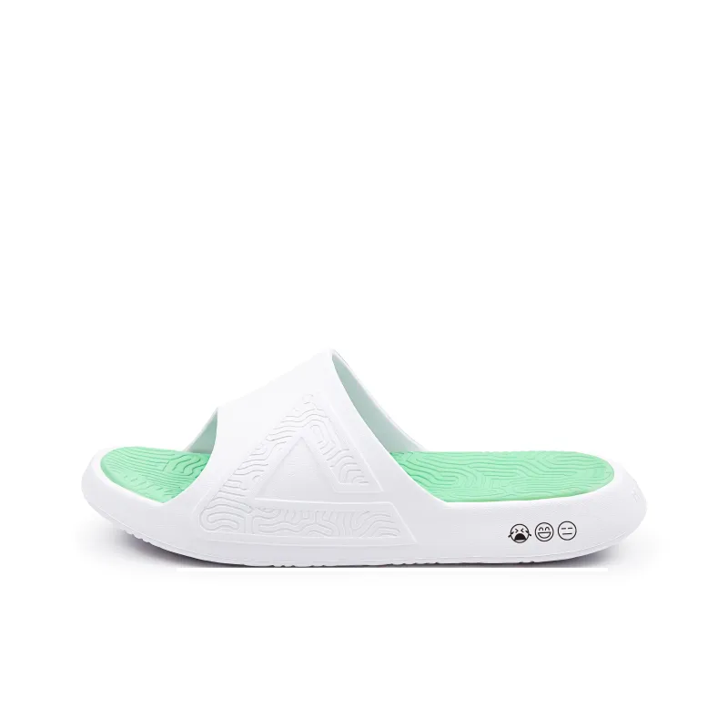 PEAK Tai Ji1.0 Quiet Slip Resistant Cushioning Slide Slippers Men's White Green-0