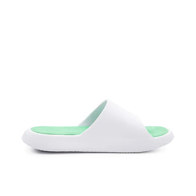 PEAK Tai Ji1.0 Quiet Slip Resistant Cushioning Slide Slippers Men's White Green-2