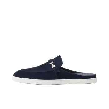 HERMES Closed Toe Slippers Men's Dark Blue
