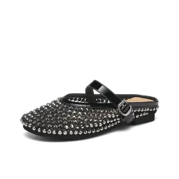 Golden Silk Rabbit Closed Toe Slippers Women's