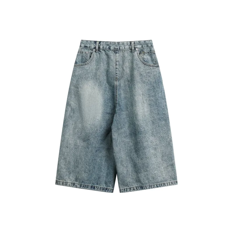 TIRED Denim Shorts Unisex Blue-1
