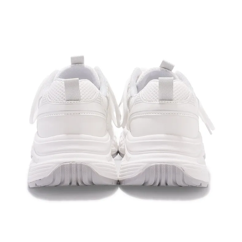 SNXR Shock Absorbers With Slip Resistant Features Low Top Chunky Sneakers Women's White Gray-4
