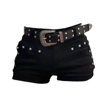 YGPRW Denim Shorts Women's Black