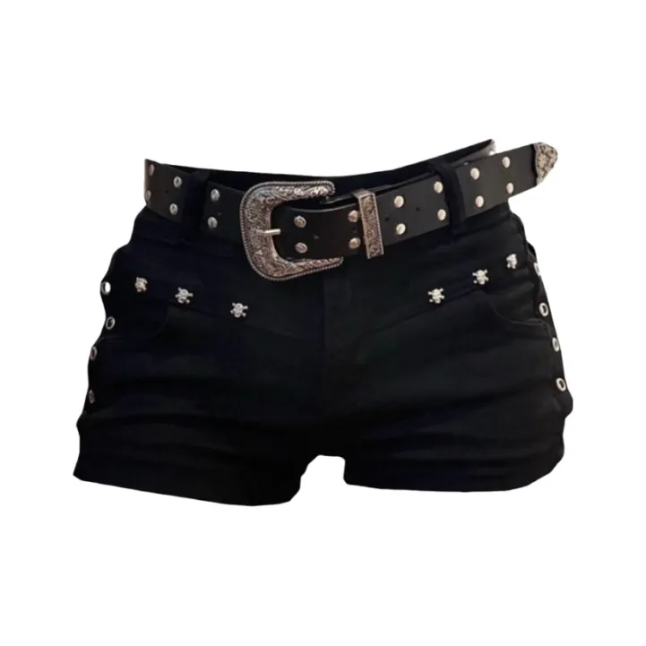 YGPRW Denim Shorts Women's Black-0