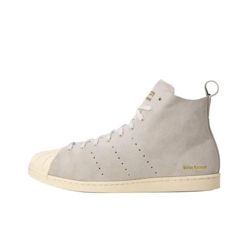 WALES BONNER x Adidas Superstar Series Anti Slip Wear Resistant High Top Skateboard Shoes Unisex Gray
