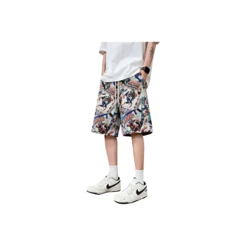 GY.VG Casual Shorts Unisex Cartoon Portrait Embroidery