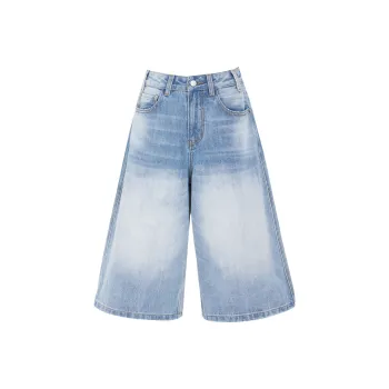Wen Shan Denim Shorts Women's Bamboo Ice Blue