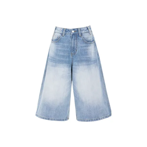 Wen Shan Denim Shorts Women's Bamboo Ice Blue