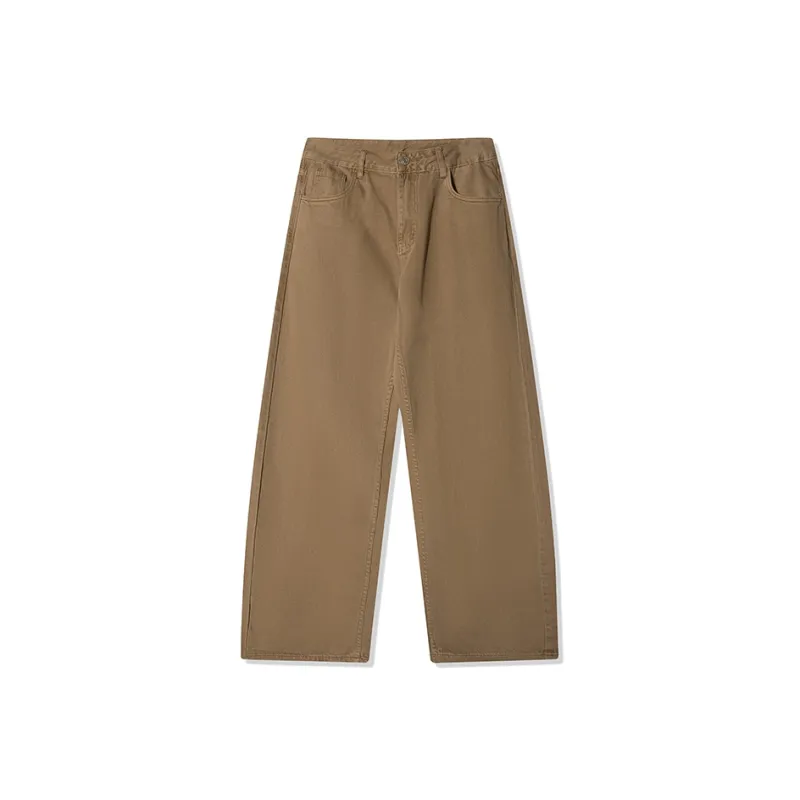 LANGWEIZHE Basic Versatile Fashion Draping Pants Loose Trendy Solid Color Casual Pants Unisex-14