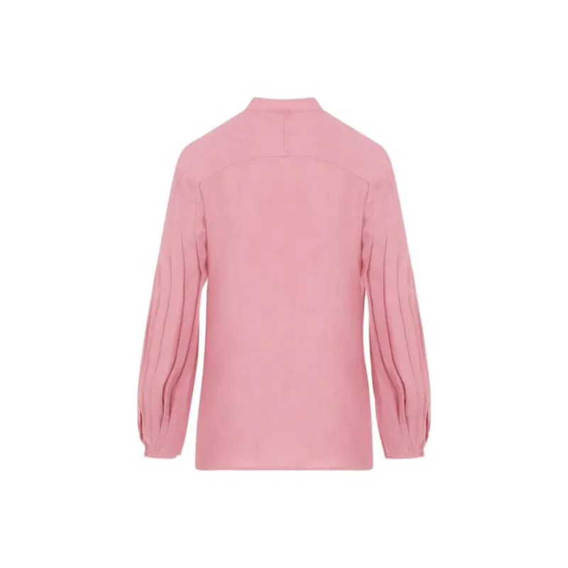 GABRIELA HEARST Laetitia Linen Pleated Blouse-1