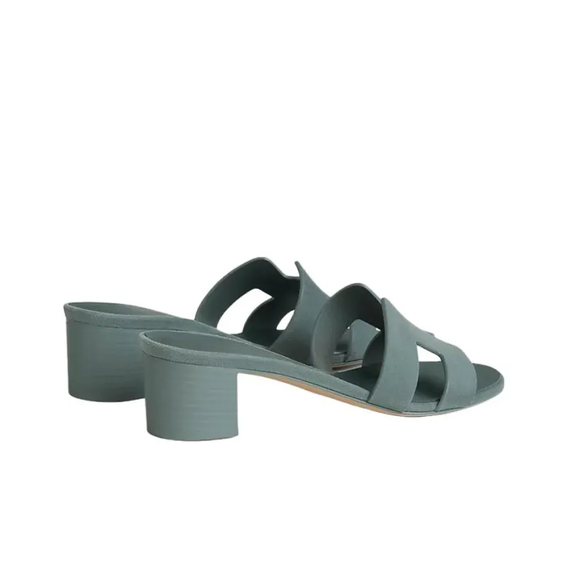 HERMES Oasis Slide Slippers 4.5cm Women's Blue-3