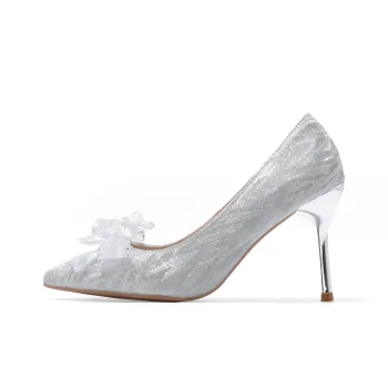Take The Qin Slim Heel High Heels Women's Silver